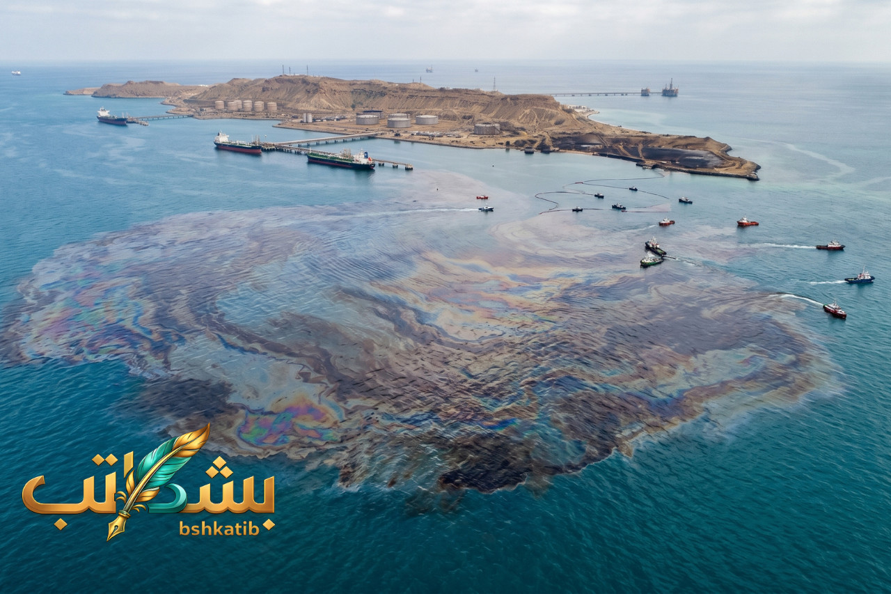 ظهور بقعة نفطية هائلة تغطي 71 كيلومتراً مربعاً بالقرب من جزيرة خارك