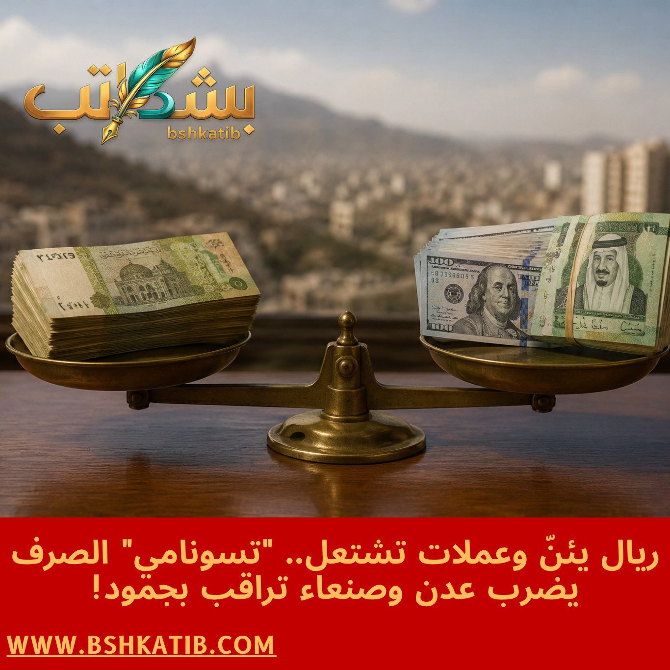 أسعار الصرف في اليمن- الريال اليمني مقابل الدولار- سعر السعودي في عدن- أسعار العملات صنعاء- محلات الصرافة عدن- المشهد اليمني