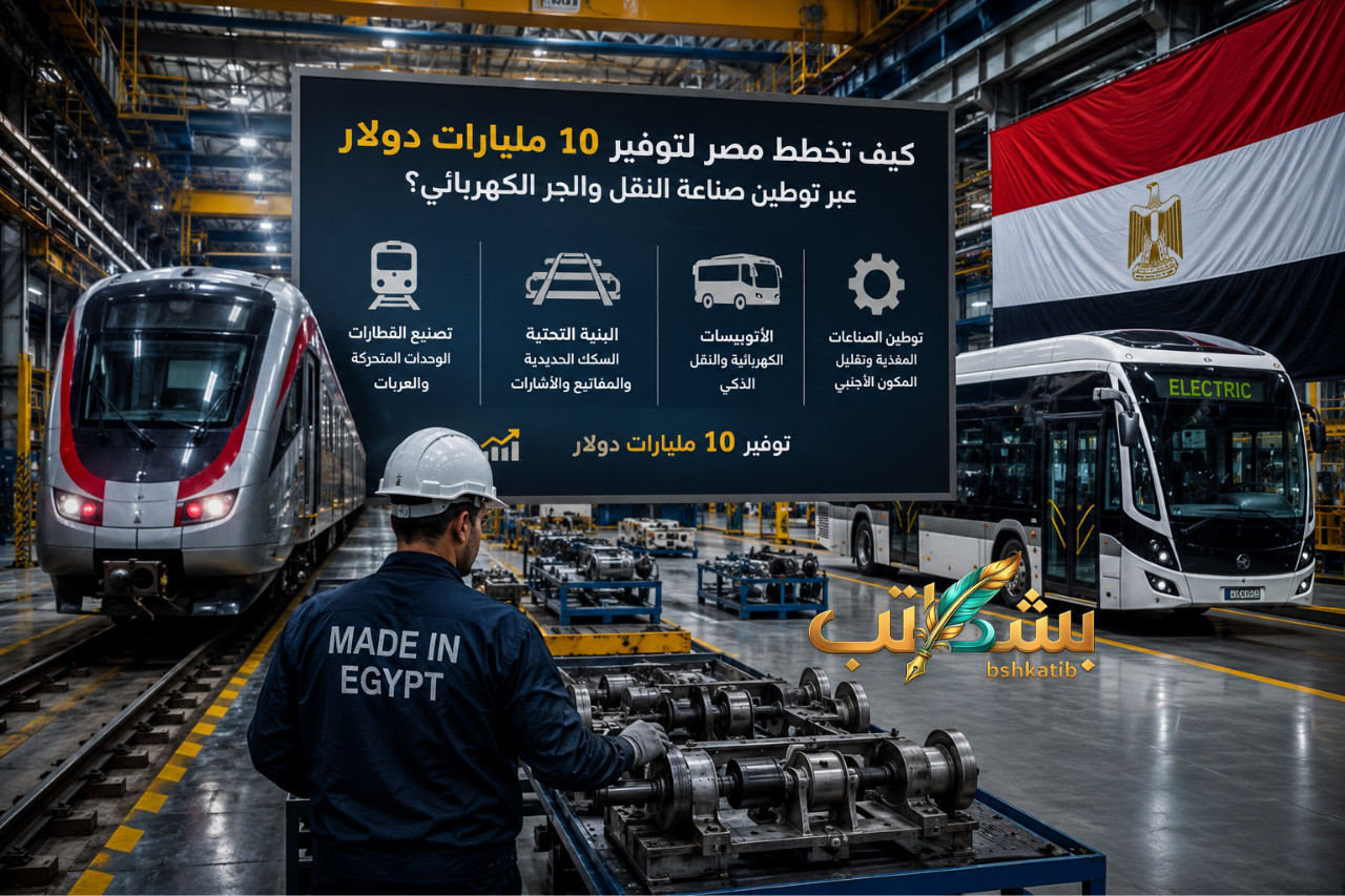 كامل الوزير- توطين الصناعة- صناعة النقل في مصر- الجر الكهربائي- مترو الإسكندرية- الأتوبيسات الكهربائية- رؤية مصر 2030- تصنيع القطارات- النقل الذكي- الصناعة المصرية